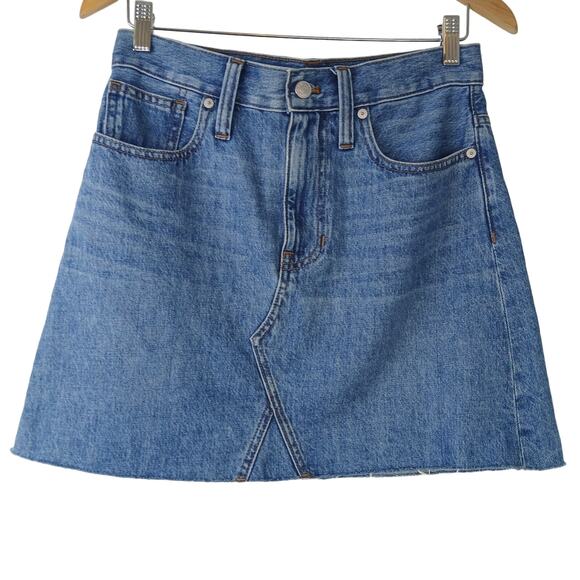 Madewell SZ 26 Rigid Denim A-Line Mini Skirt in Lakeline Wash: Eco Edition - Picture 2 of 7